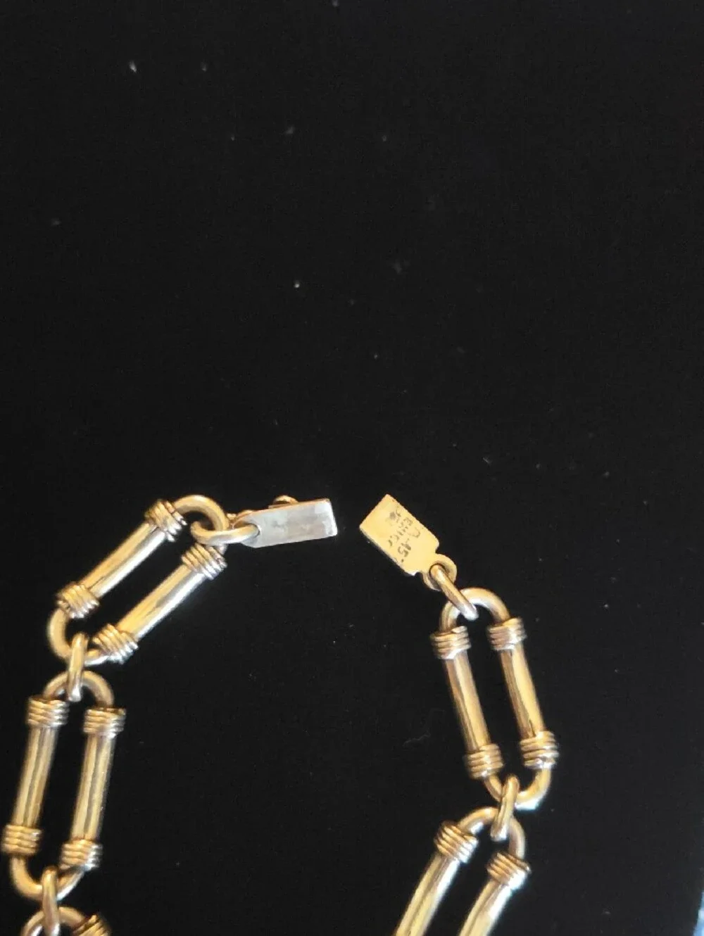 Vintage Oval Tubular & Coil Design Solid Sterling Silver 925 Link Bracelet
